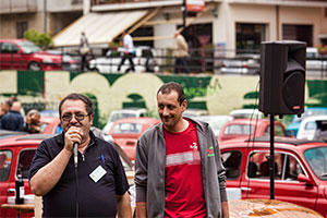 Fulvio speaker del raduno con Marco, Presidente del FIAT 500 'Amici di Garessio'