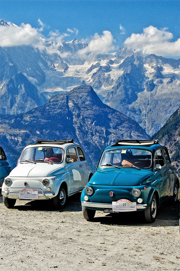 Foto raduno FIAT 500 epoca e derivate a La Thuile 2009